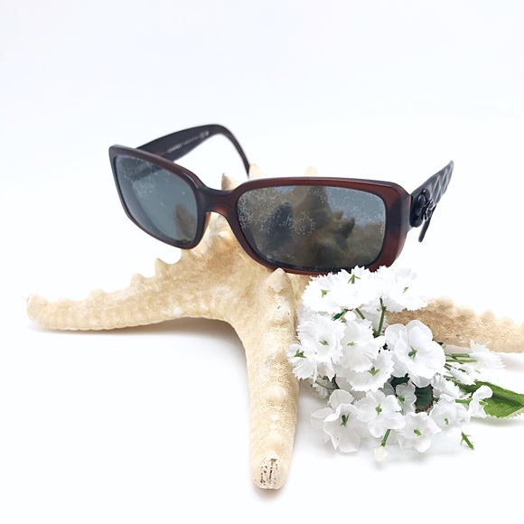 Chanel Camellia Tortoise Sunglasses-  Frames Chanel Tortoise Shell Frame Camellia Print Sunglasses-5246  main image 4